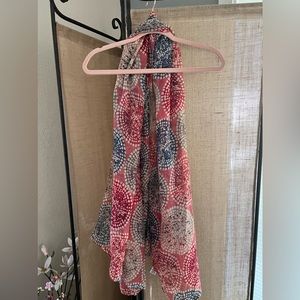 Multicolor/ print Jessica McClintock polyester scarf/wrap 34in W 72 in L